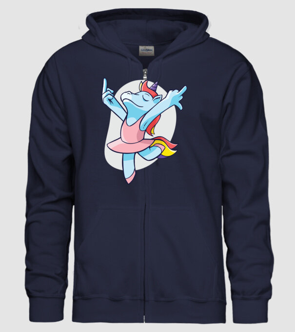 Unicorn Balet dans model albastru închis pe tricou
