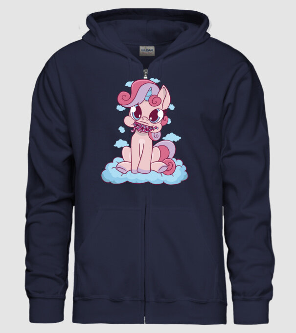 Unicorn cu bomboane model albastru închis pe tricou
