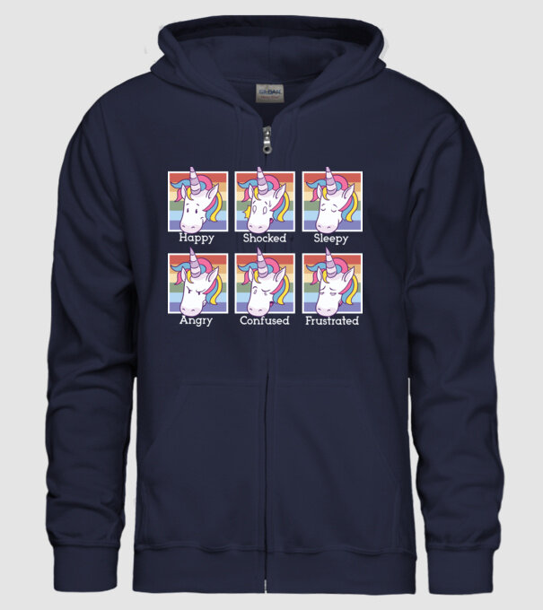 Capete de unicorn model albastru închis pe tricou