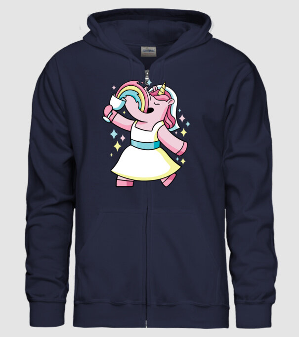 Unicorn Mireasă model albastru închis pe tricou