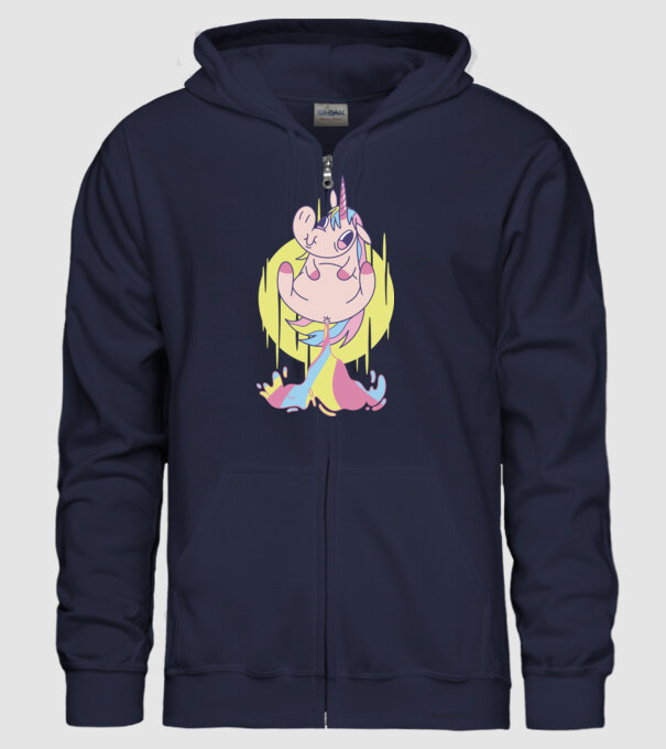 Bășină Unicorn model albastru închis pe tricou