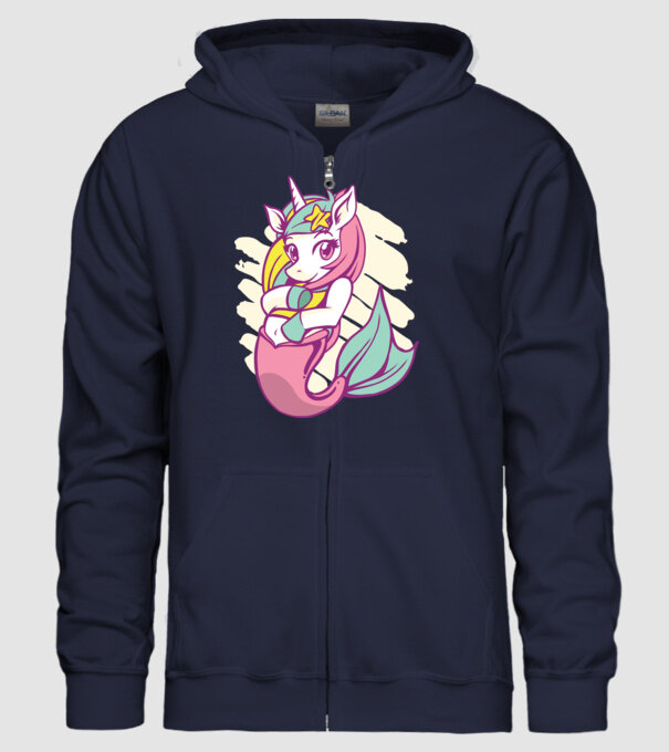 Unicorn Sirenă model albastru închis pe tricou