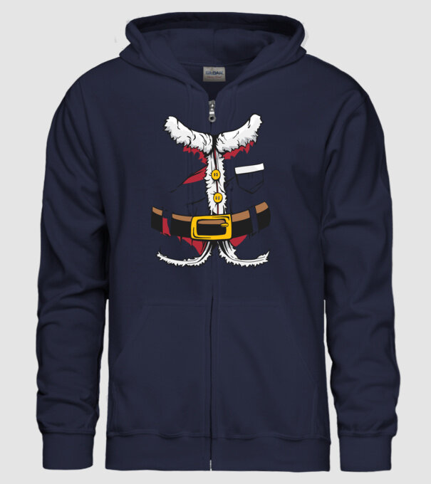 Costum amuzant Moș Crăciun - costum pentru Crăciun model albastru închis pe tricou