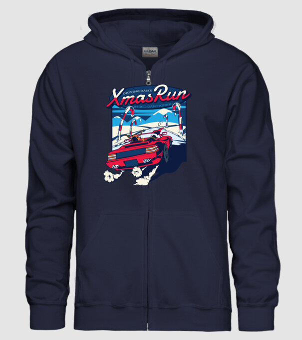 Xmas Outrun Retro Jucărie Crăciun model albastru închis pe tricou