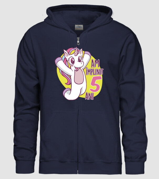 Am împlinit 5 ani model albastru închis pe tricou