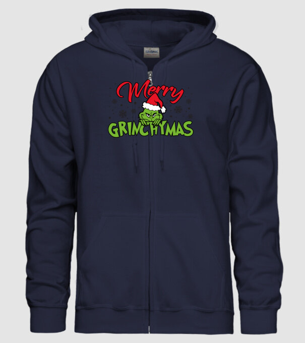 Merry Grinchymas - Grinch model albastru închis pe tricou