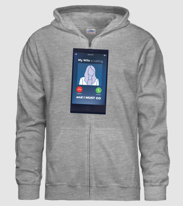 Soția mea mă sună, trebuie să plec model gri pe tricou