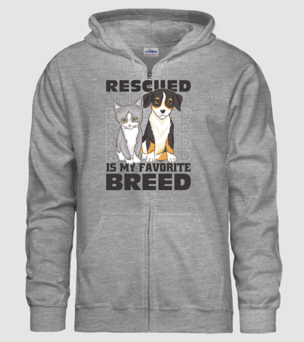 Rasa mea preferată este cea adoptată model gri pe tricou