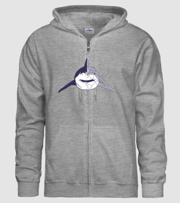 Rechin abstract model gri pe tricou