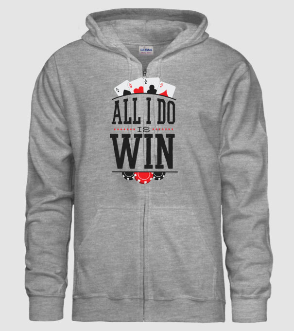 All I do is win Poker model gri pe tricou