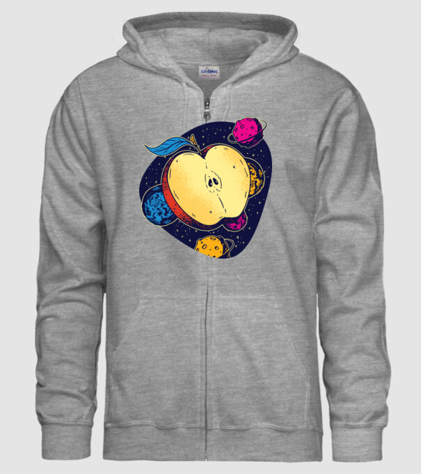 Mere în spațiu model gri pe tricou