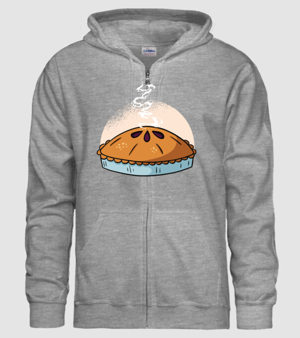 Plăcintă cu mere model gri pe tricou