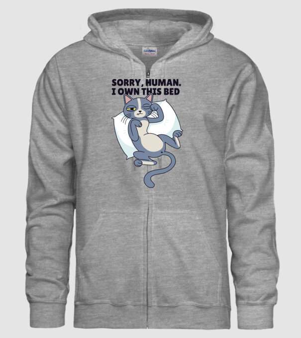 Pisică somnoroasă, Scuze, patul e al meu model gri pe tricou