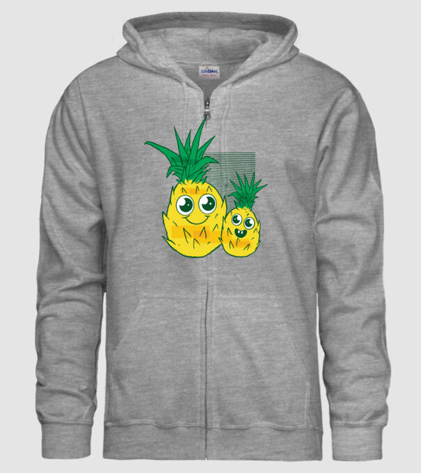 Familie Ananas model gri pe tricou