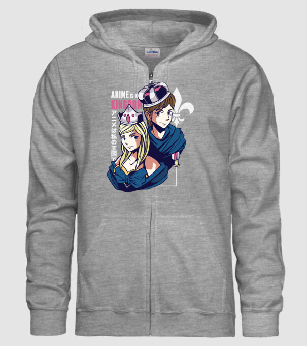 Anime este Regatul meu model gri pe tricou