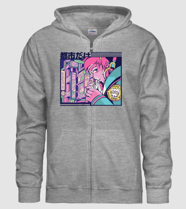 Anime Țigaretă model gri pe tricou