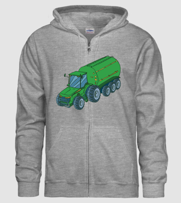 Tractor de recoltare model gri pe tricou