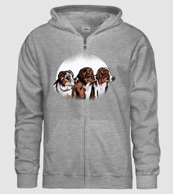 Câine ciobănesc Australian model gri pe tricou