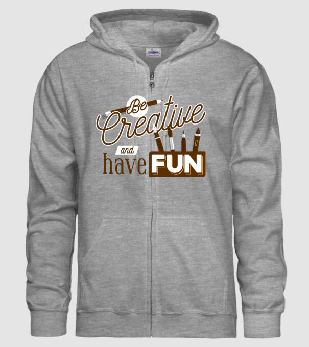 Be creative and have fun model gri pe tricou