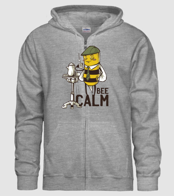 Bee Calm - Fii răbdător Albinuță model gri pe tricou