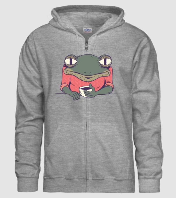Broască Cafea model gri pe tricou