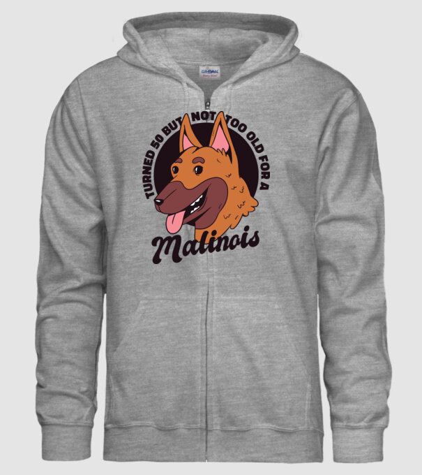 Câine ciobănesc belgian model gri pe tricou