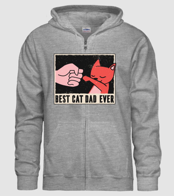 Best Cat Dad Ever - Cel mai bun stăpân de pisică model gri pe tricou