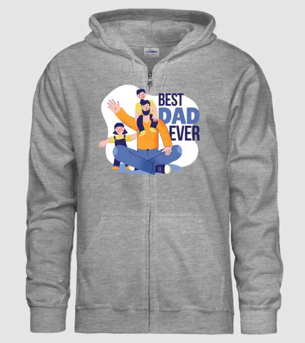 Best Dad ever - Cel mai bun tată model gri pe tricou