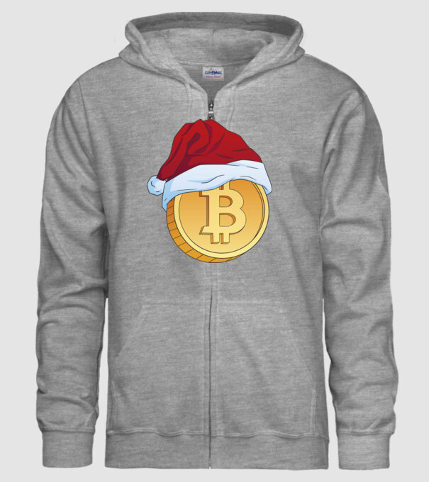 Crăciun Bitcoin model gri pe tricou