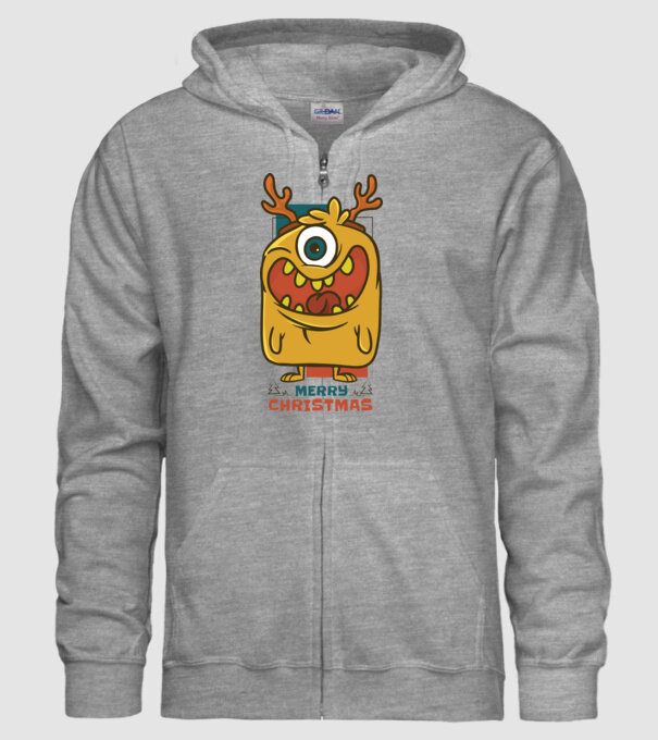 Crăciun Fericit Monstru model gri pe tricou