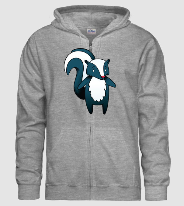 Bursuc puturos model gri pe tricou