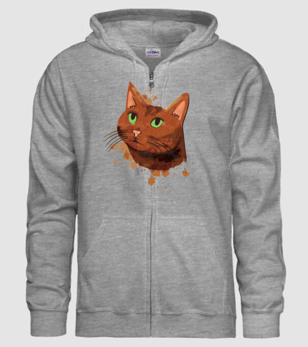 Cap pisică model gri pe tricou