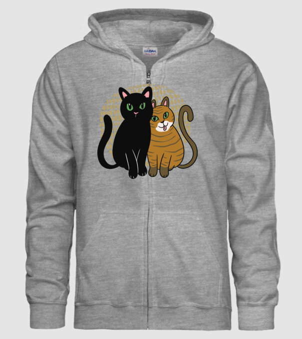 Pisicuțe ghemuite model gri pe tricou