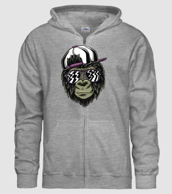 Cool Monkey model gri pe tricou