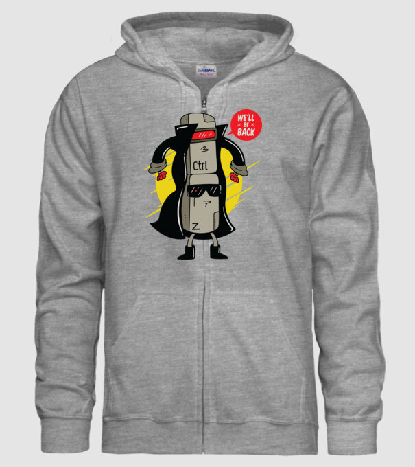 Ctrl Z Terminator Parodie model gri pe tricou