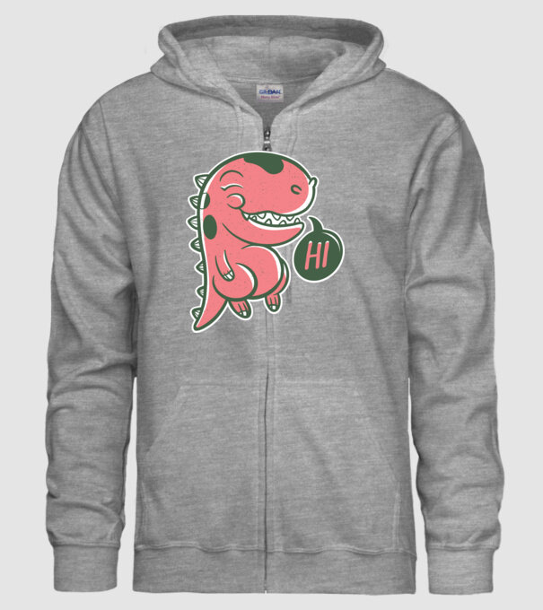 Dinozaur drăguț model gri pe tricou