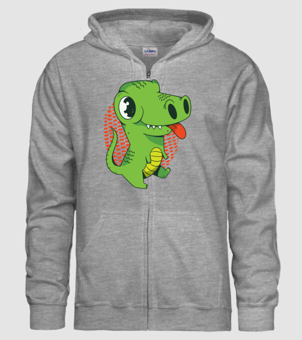 Dinozaur drăguț model gri pe tricou