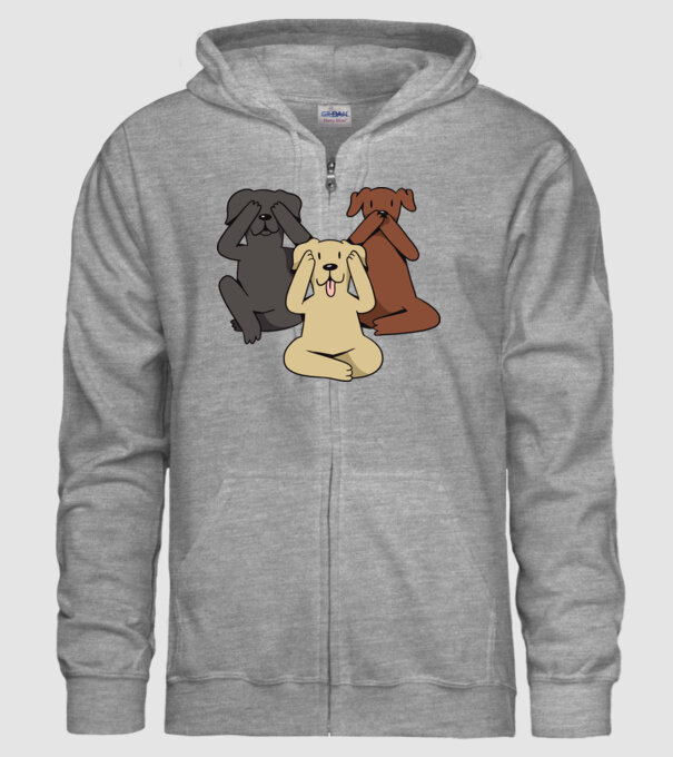 Câini drăguți model gri pe tricou