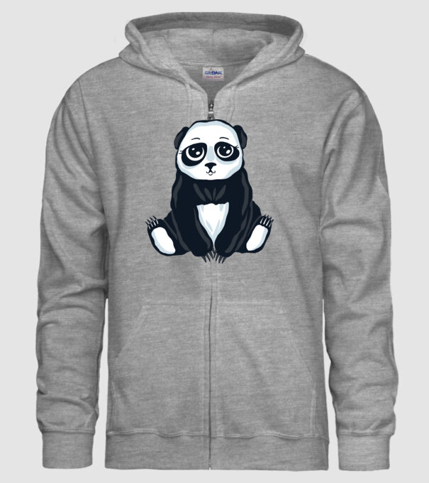 Panda drăguț model gri pe tricou