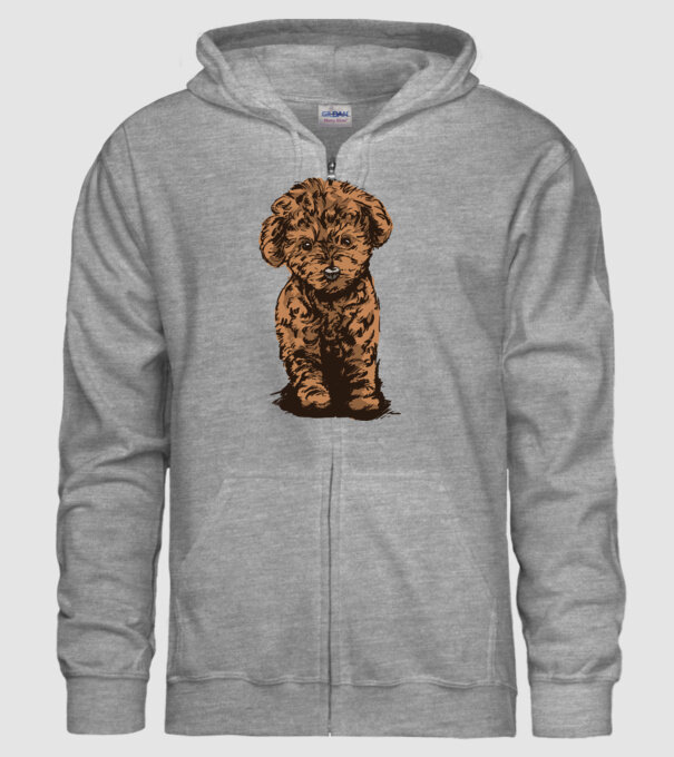 Pudel Drăguț model gri pe tricou