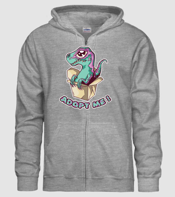 Raptor drăguț model gri pe tricou