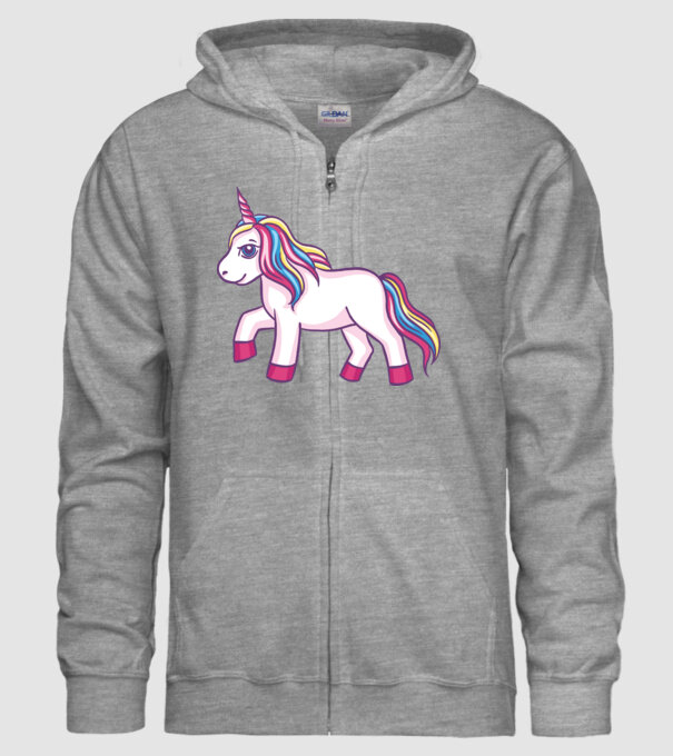 Unicorn drăguț model gri pe tricou