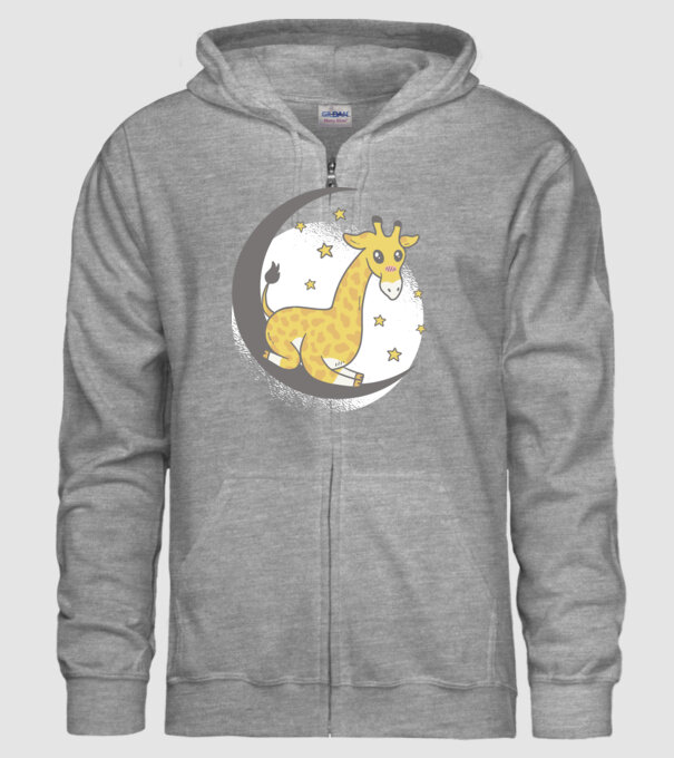 Girafă drăguță model gri pe tricou