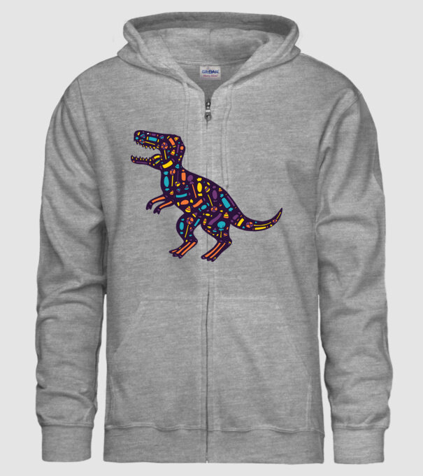Dino bomboane model gri pe tricou