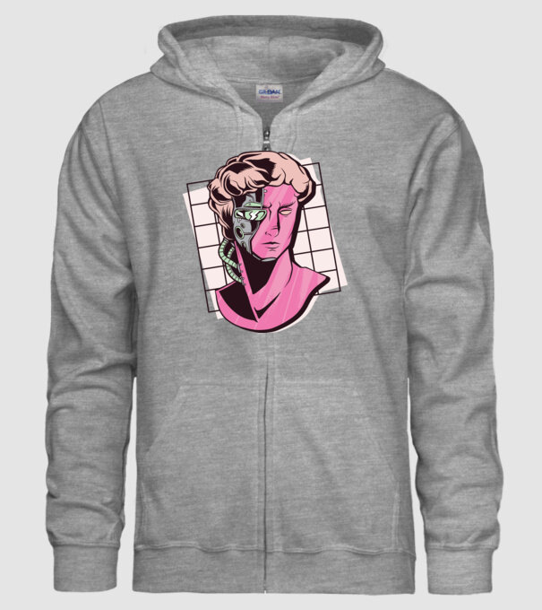 Statuie Cyborg model gri pe tricou