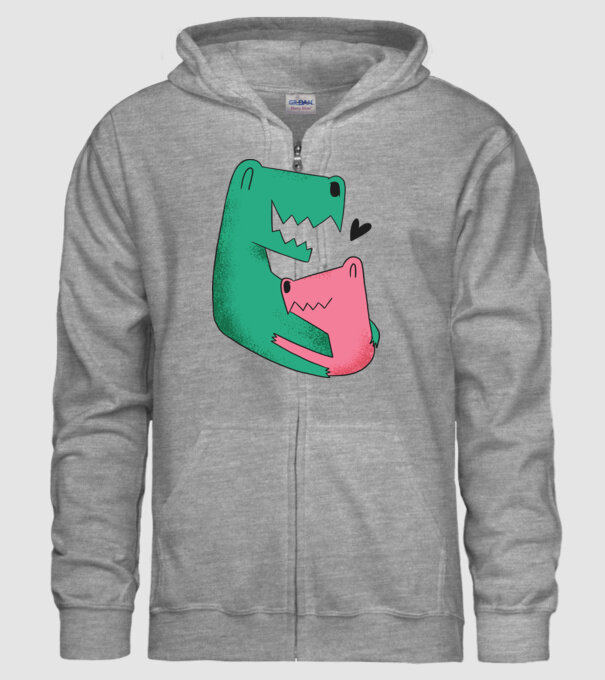 Dinozaur Tată Fiu model gri pe tricou