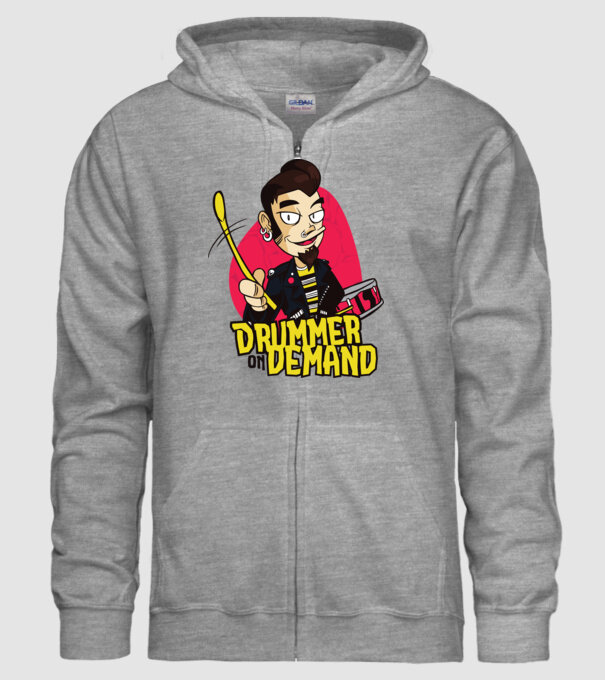 Baterist model gri pe tricou