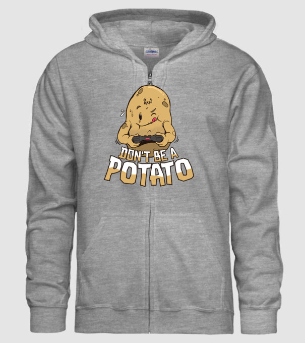 'Don''t be a Potato Gamer' model gri pe tricou