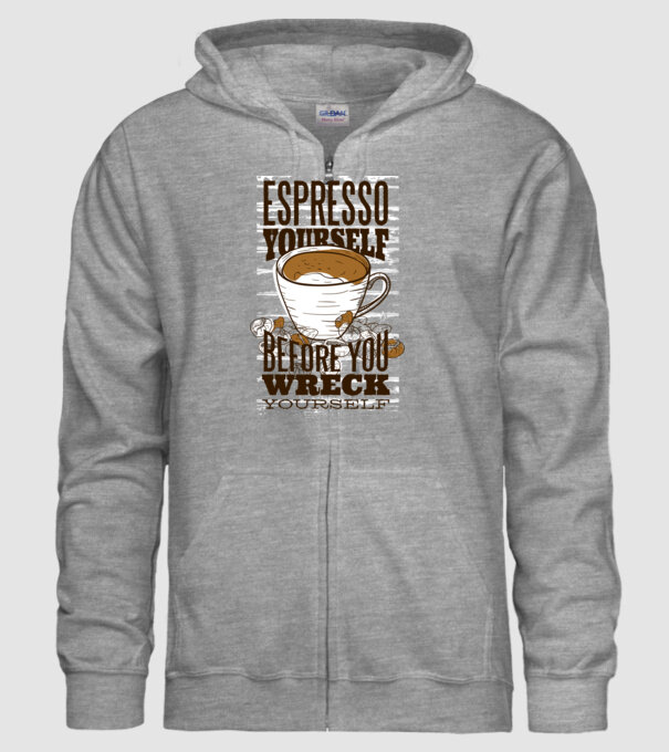 Espresso Yourself cu Cafea model gri pe tricou