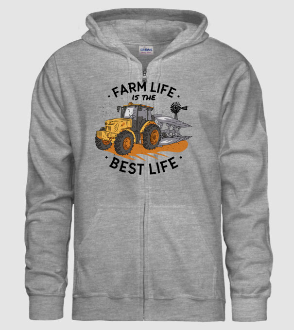 Farm Life is the Best Life Tractor model gri pe tricou